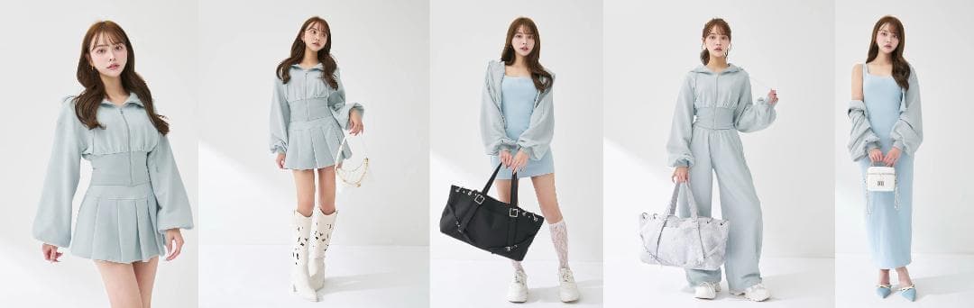 ダーリッチ darich カラーラメスウェットコルセットパーカー グレー GRY