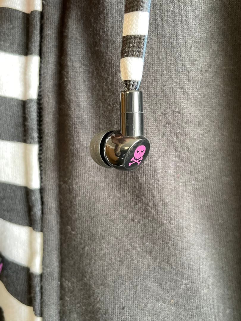 Abbey Dawn ストライプ イヤホン内臓　パーカー　M