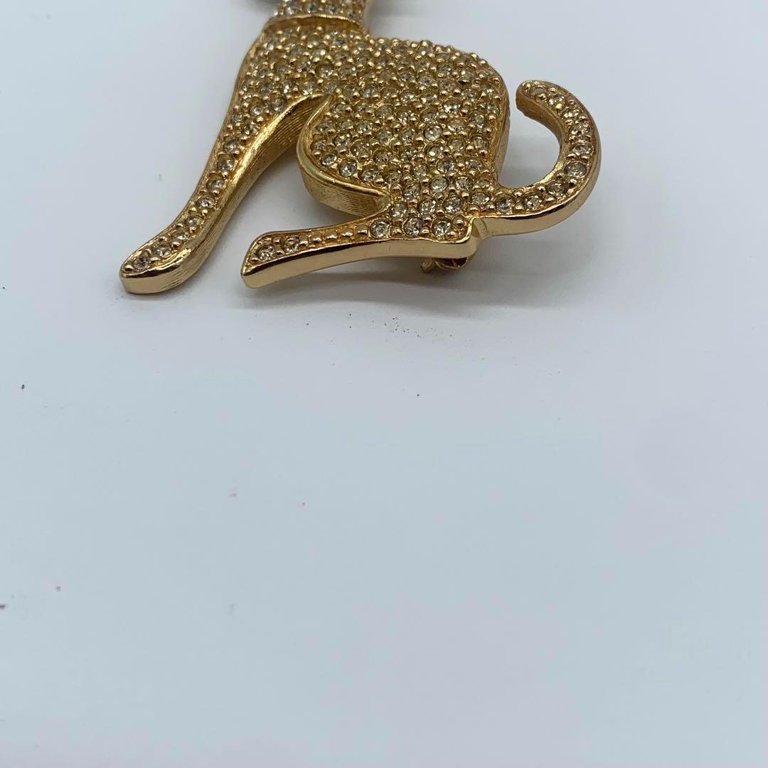 未使用級美品 超希少 クリスチャンディオール 犬 ブローチ ラインストーン