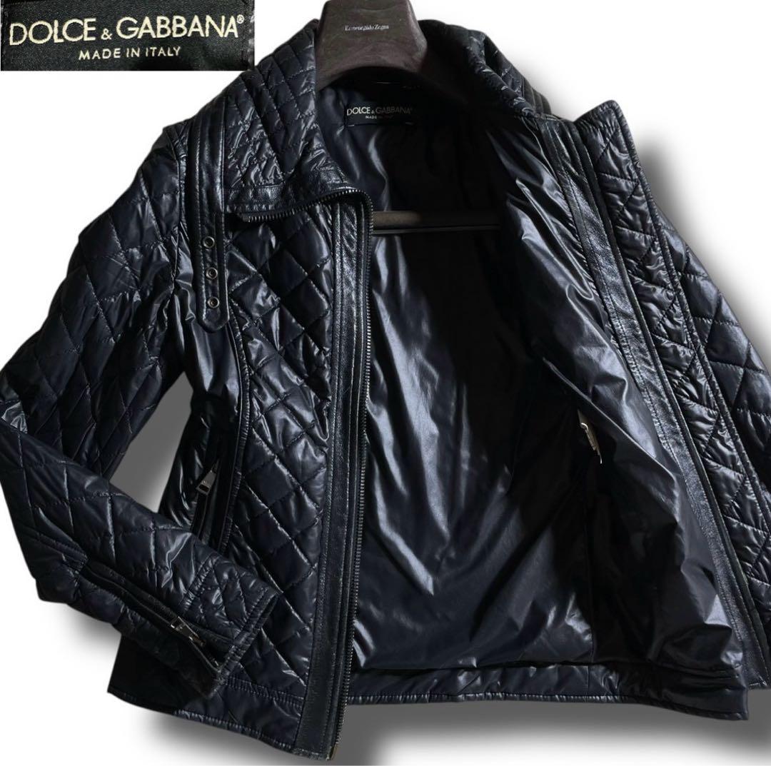 ①ドルチェ&ガッバーナ シングルライダース キルティング ブラック レディース