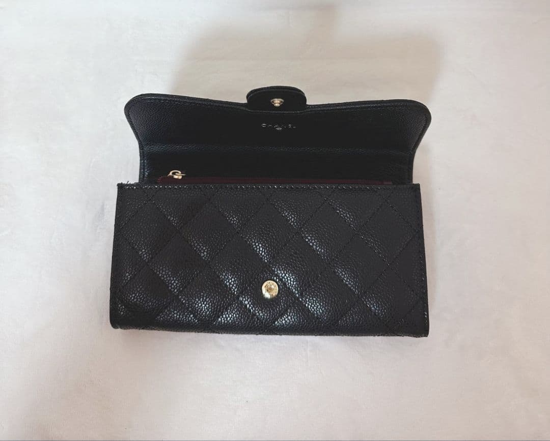 CHANEL ブラックレザー長財布 キルティングノベルティ商品非売品