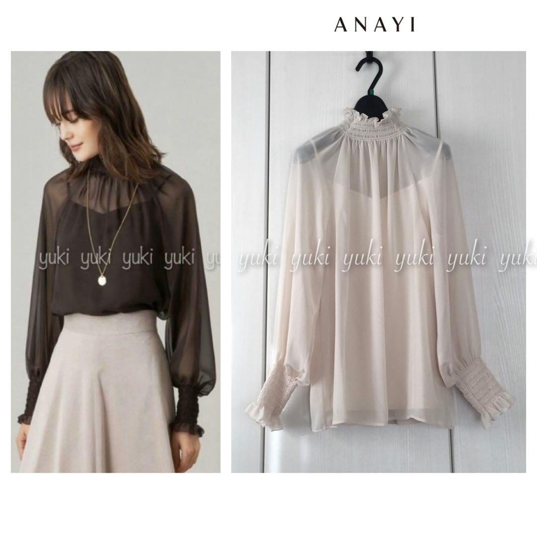 ANAYI シアージョーゼット シャーリングブラウス
