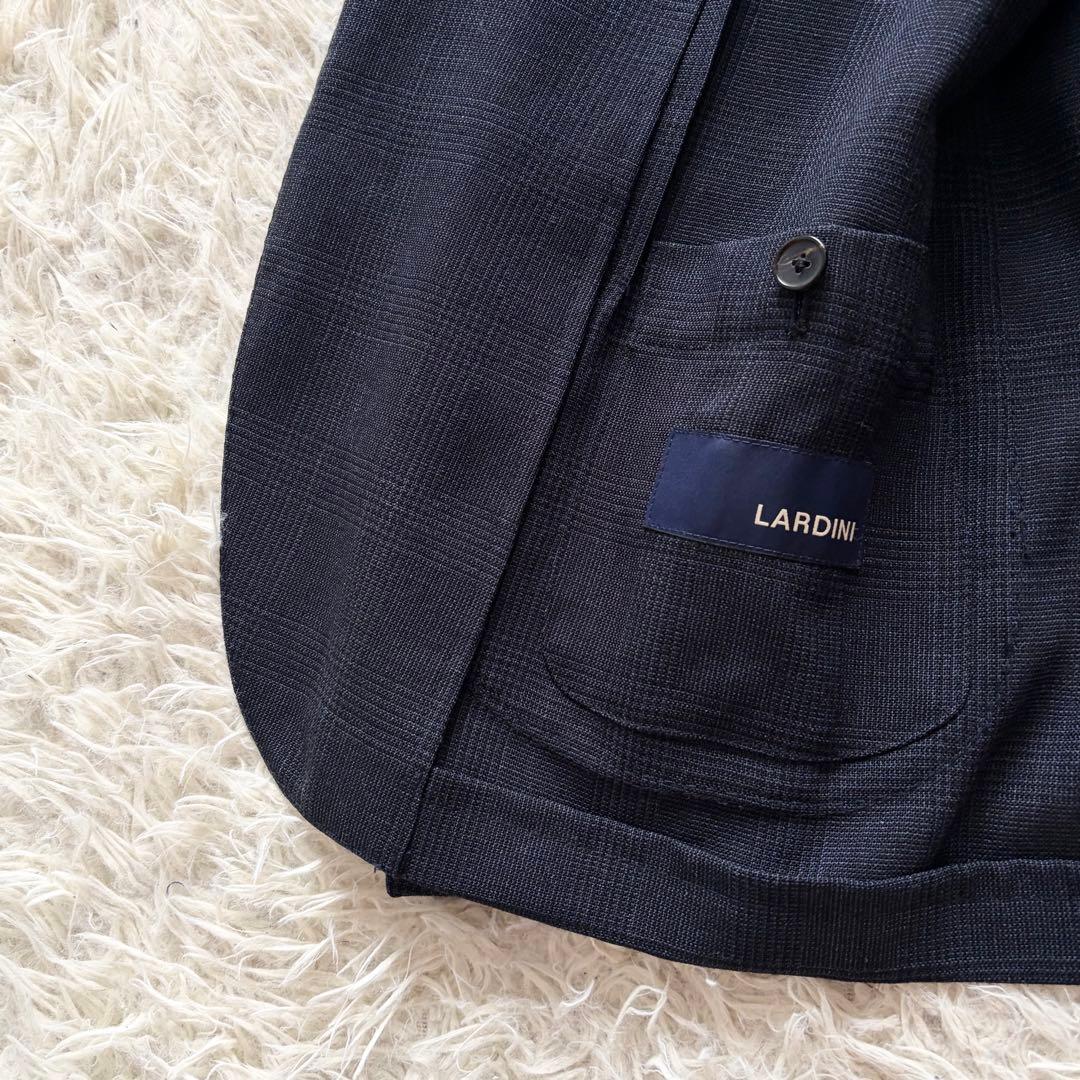 <23年モデル>LARDINI easy 新ロゴ ネイビー ウールスーツ 50