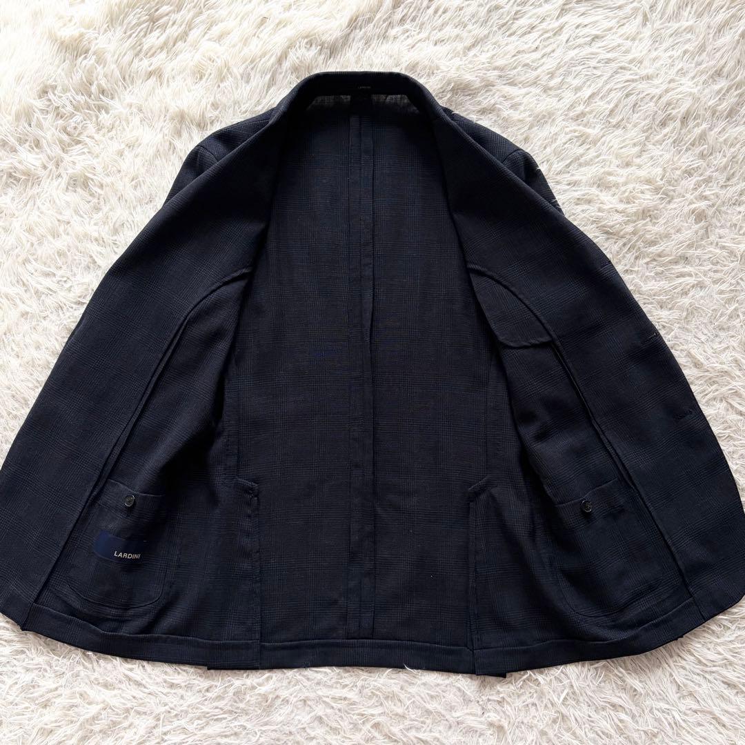 <23年モデル>LARDINI easy 新ロゴ ネイビー ウールスーツ 50