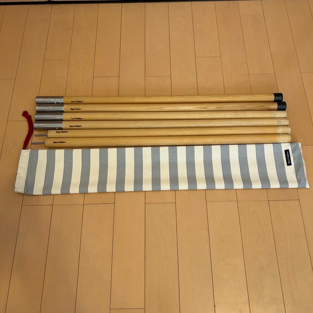 タープ用ウッドポール255cm 2本収納袋付　Roost Outdoors