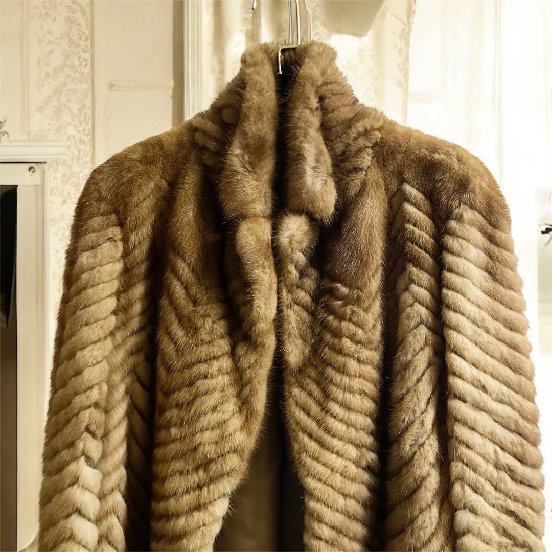 お安い価格★ ミンク リアルファー 毛皮 高級コート 11号 極美品