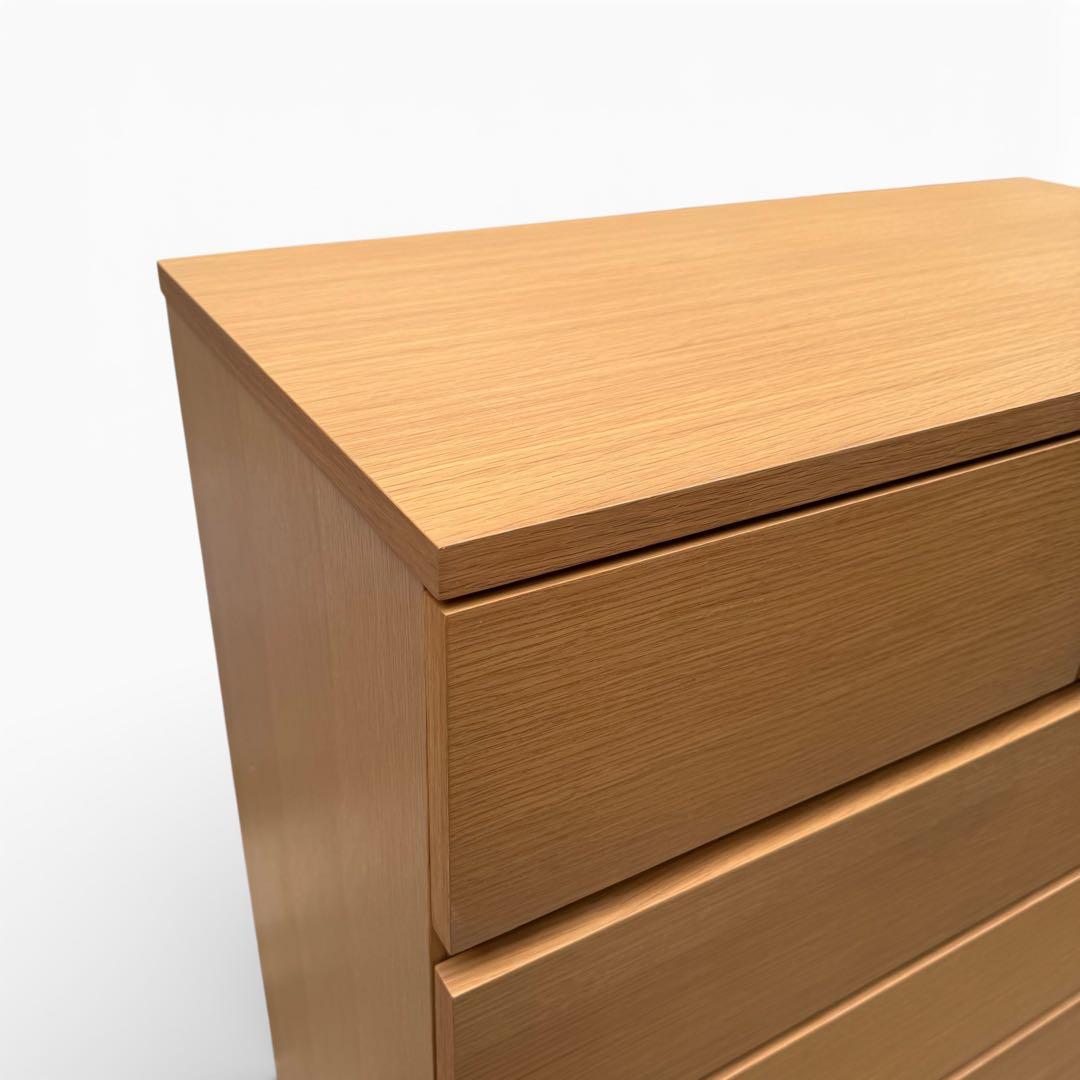 【美品】無印良品　オーク材　6段 チェスト 廃盤 脚付　北欧　幅80cm