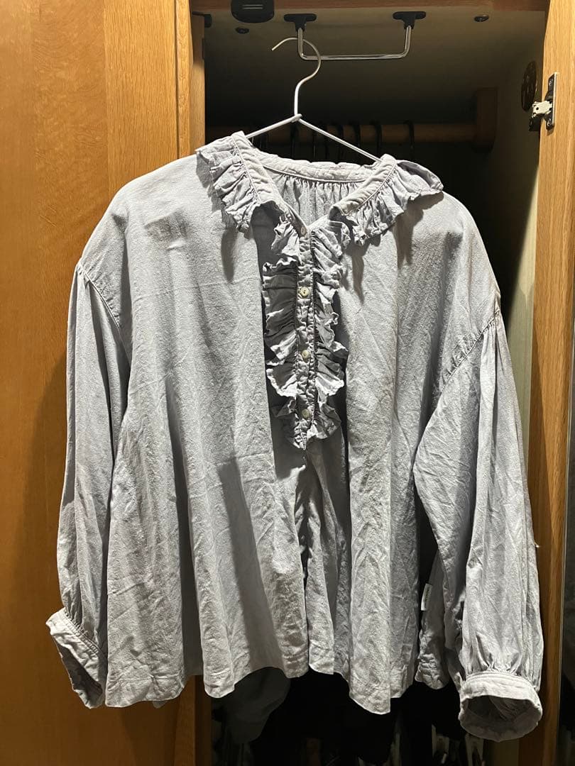 UpcycleLino 近江晒しフラワーカラーブラウス　ネストローブ