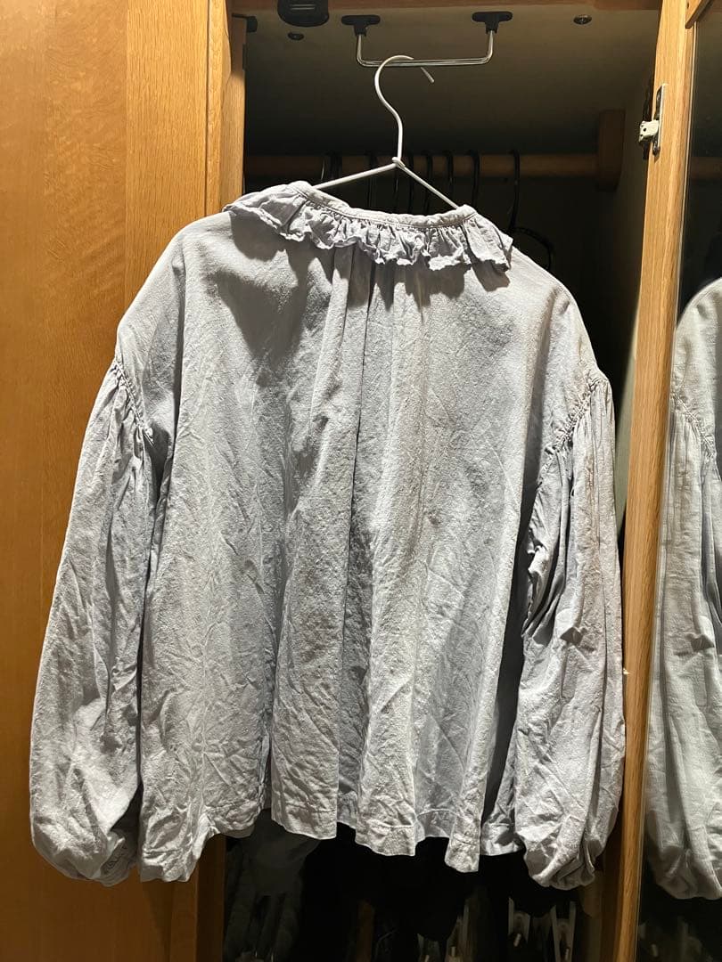 UpcycleLino 近江晒しフラワーカラーブラウス　ネストローブ