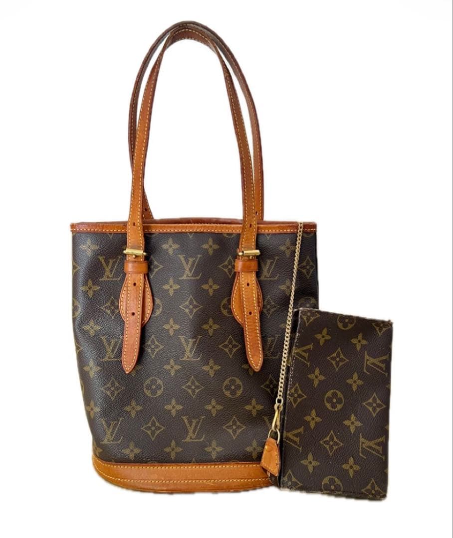 LOUIS VUITTON PM バケット ハンドバッグ ポーチ付 モノグラム