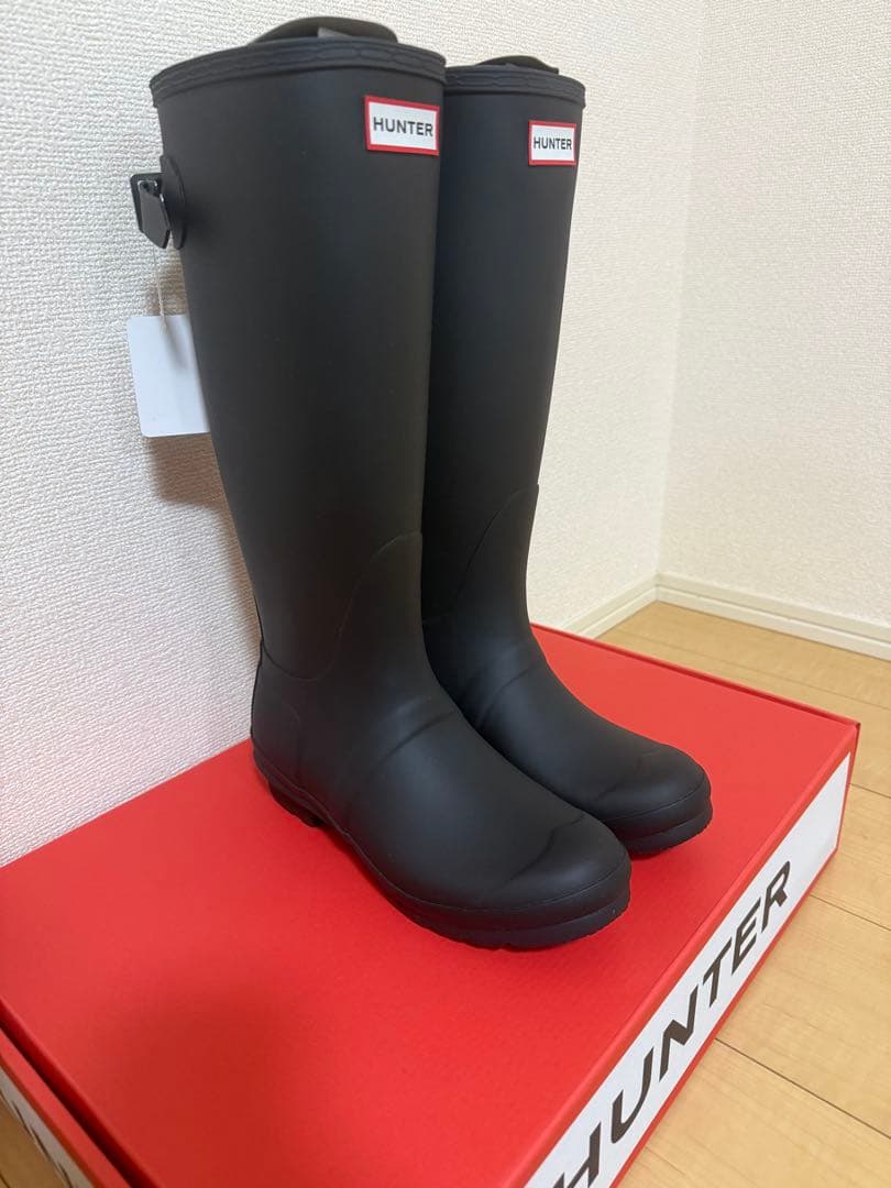 新品・未使用品　HUNTER ブラック ロングブーツ　UK5 24cm