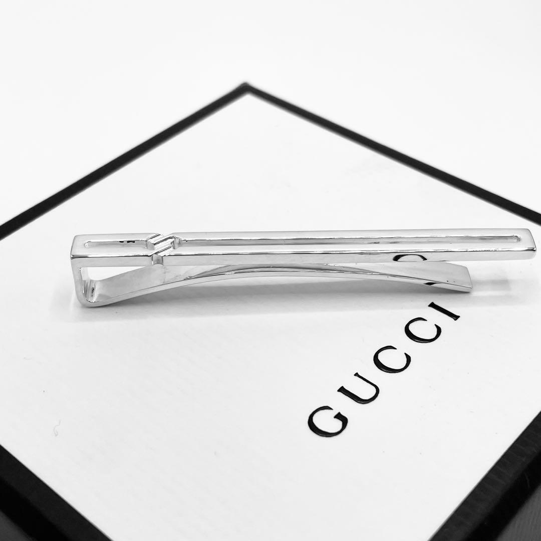 【鏡面仕上/オシャレ】グッチ　ネクタイピン　タイピン　925　冠婚葬祭　ノット