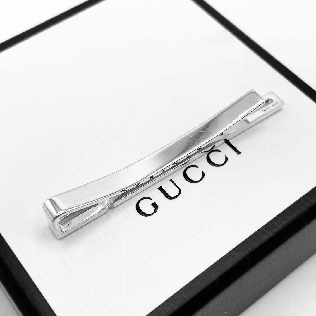 【鏡面仕上/オシャレ】グッチ　ネクタイピン　タイピン　925　冠婚葬祭　ノット