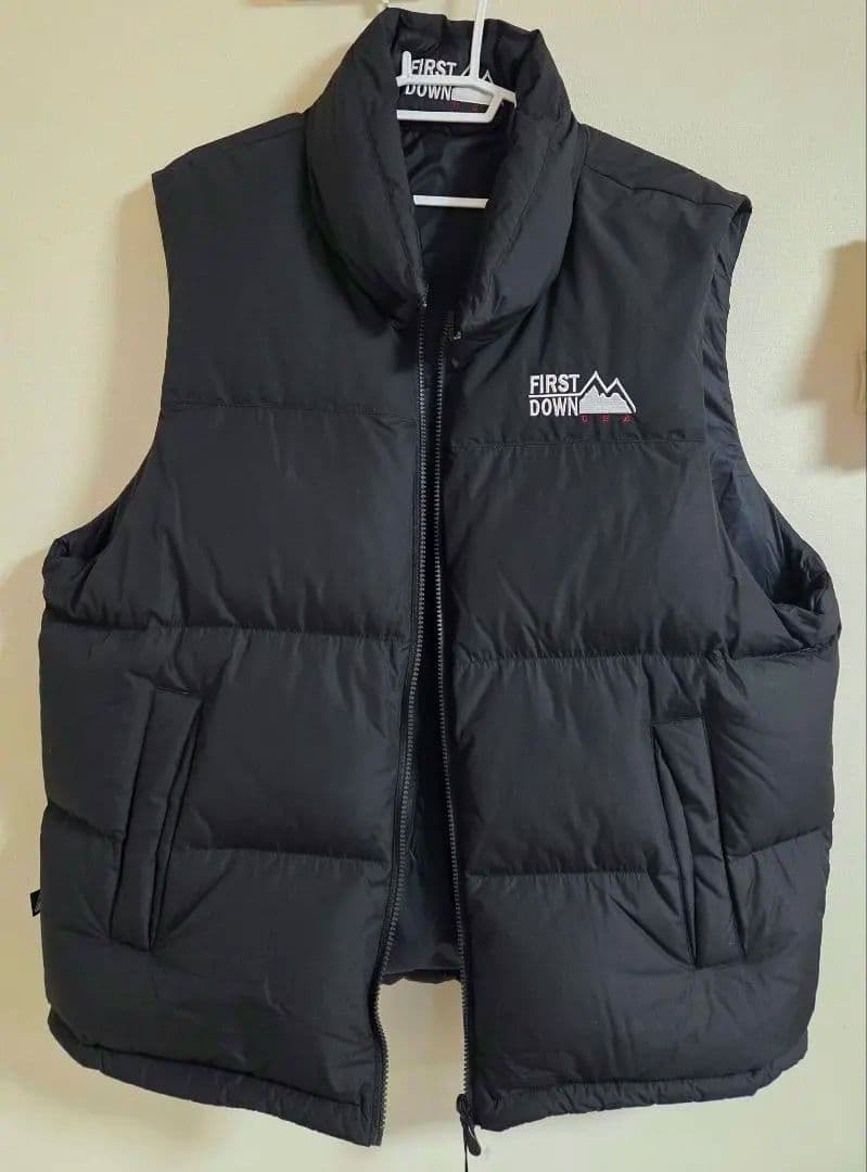 新品　FIRST DOWN ブラック ダウンベスト　XL