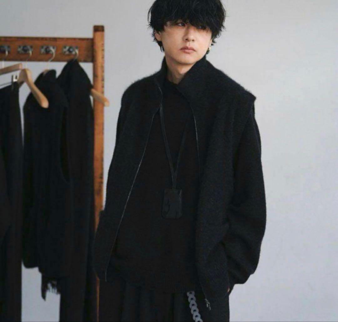 【LIDNM】CASHMERE HARD MILLED ZIP VEST 美品