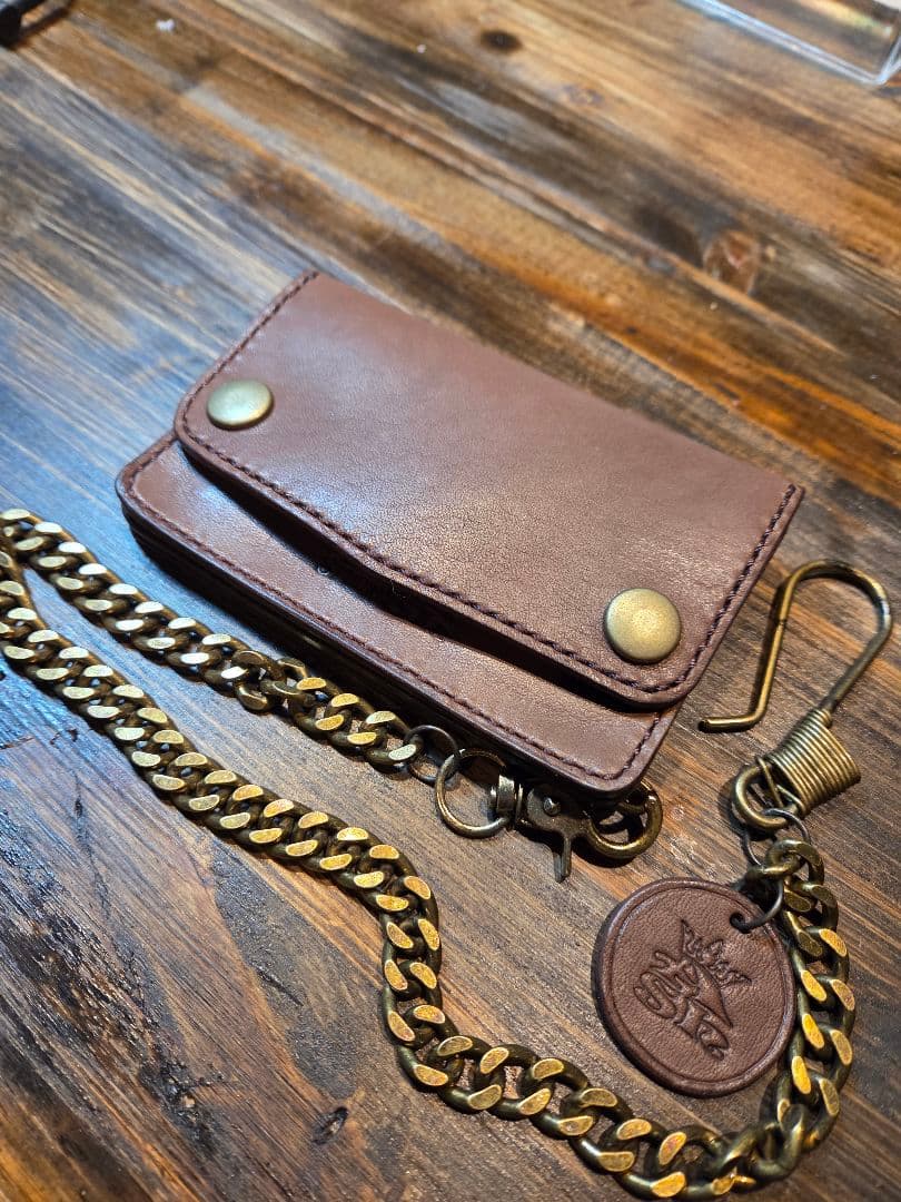 トラッカーウォレットミドル　ブラウン