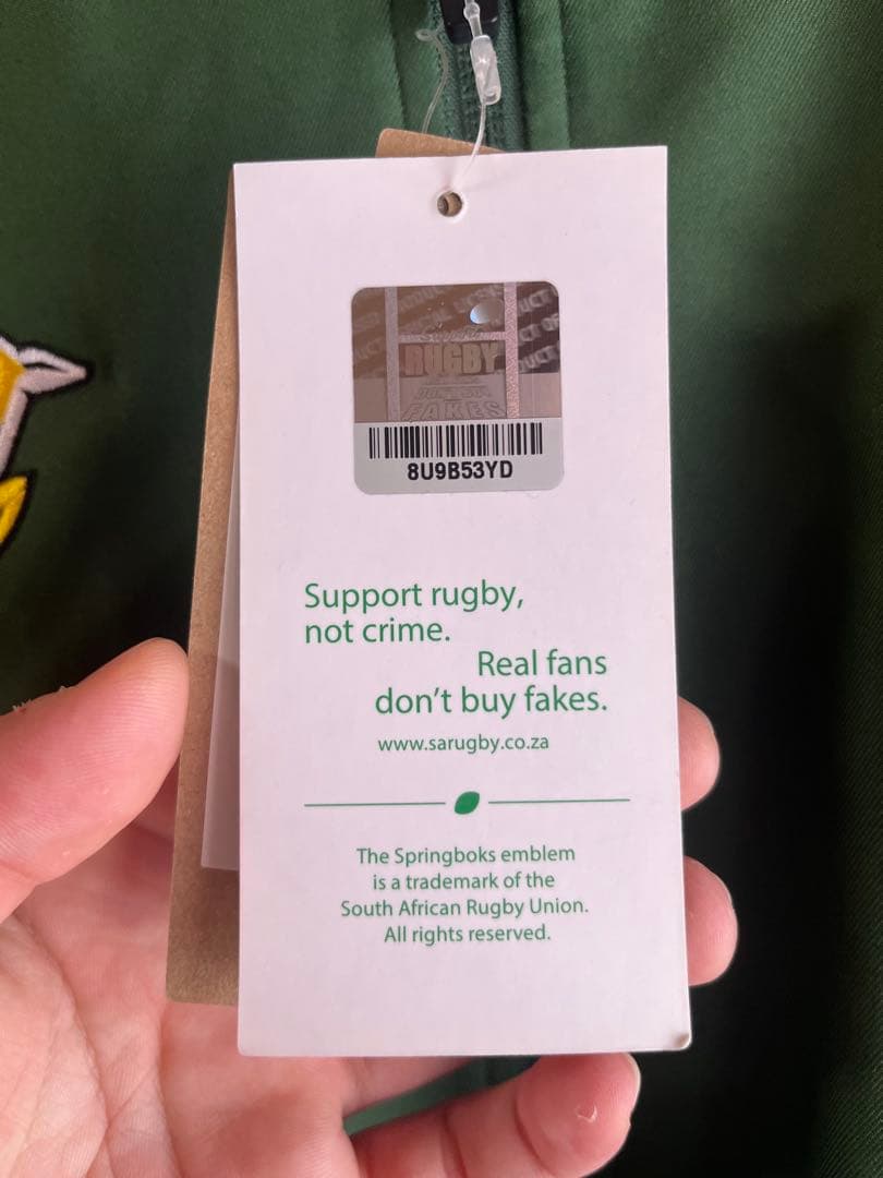 【新品未使用】プレゼンテーション ジャケット 南アフリカ代表 スプリングボクス