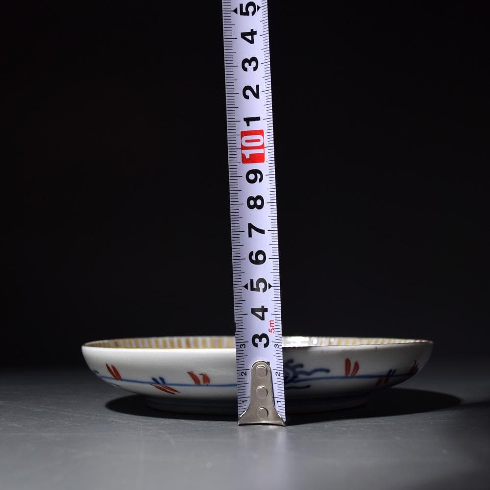 明治時代 古伊万里 色絵金彩花鳥文皿 なます皿 平皿 骨董品 和食器 有田焼