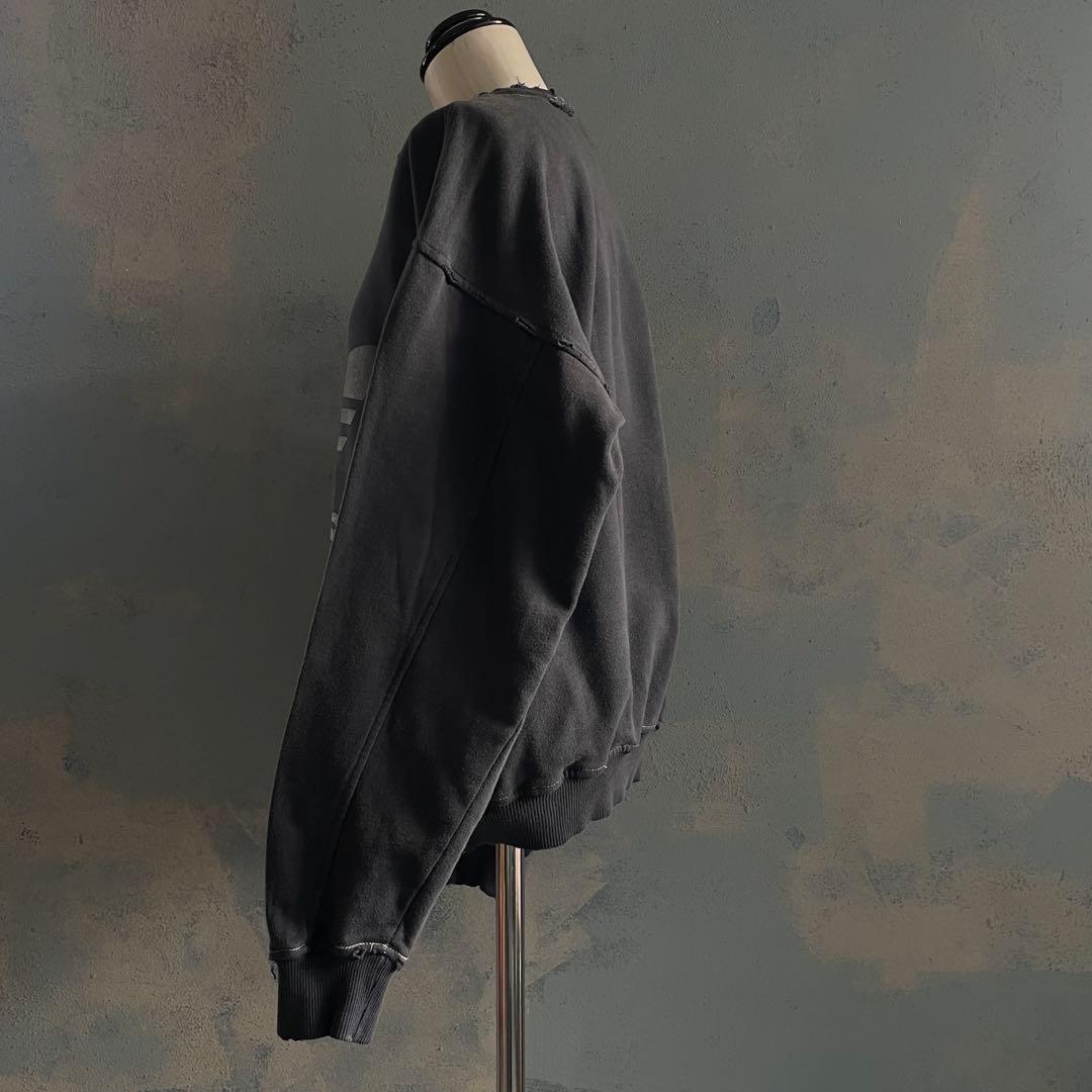 90's 銀タグ“adidas”後染“短丈”grange boro sweat