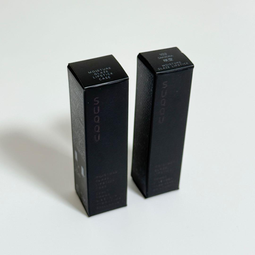 新品 SUQQU モイスチャー グレイズ リップスティック 102 咲空 ケース