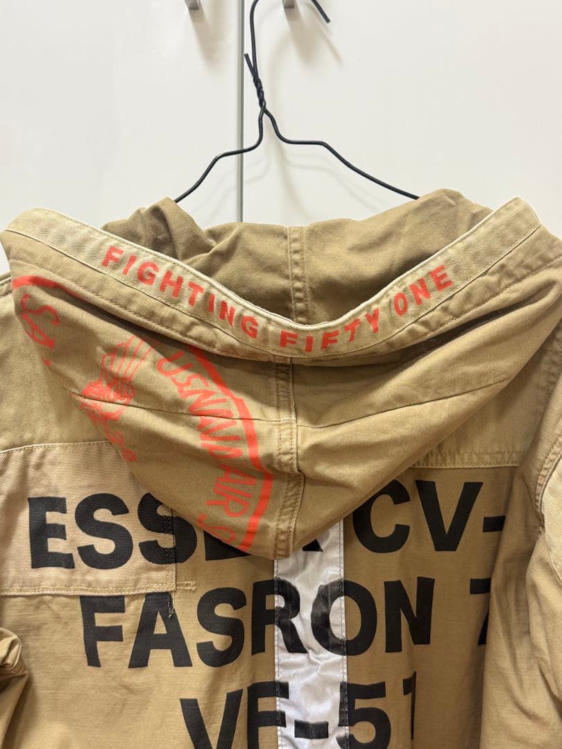 AVIREX ミリタリージャケット M US NAVY ワッペン 背面ロゴ 希少