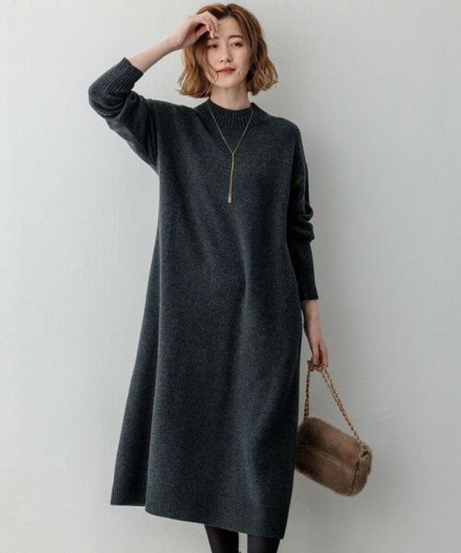 23区　洗える　カシミヤ ブレンド　ニットワンピース　サイズ38