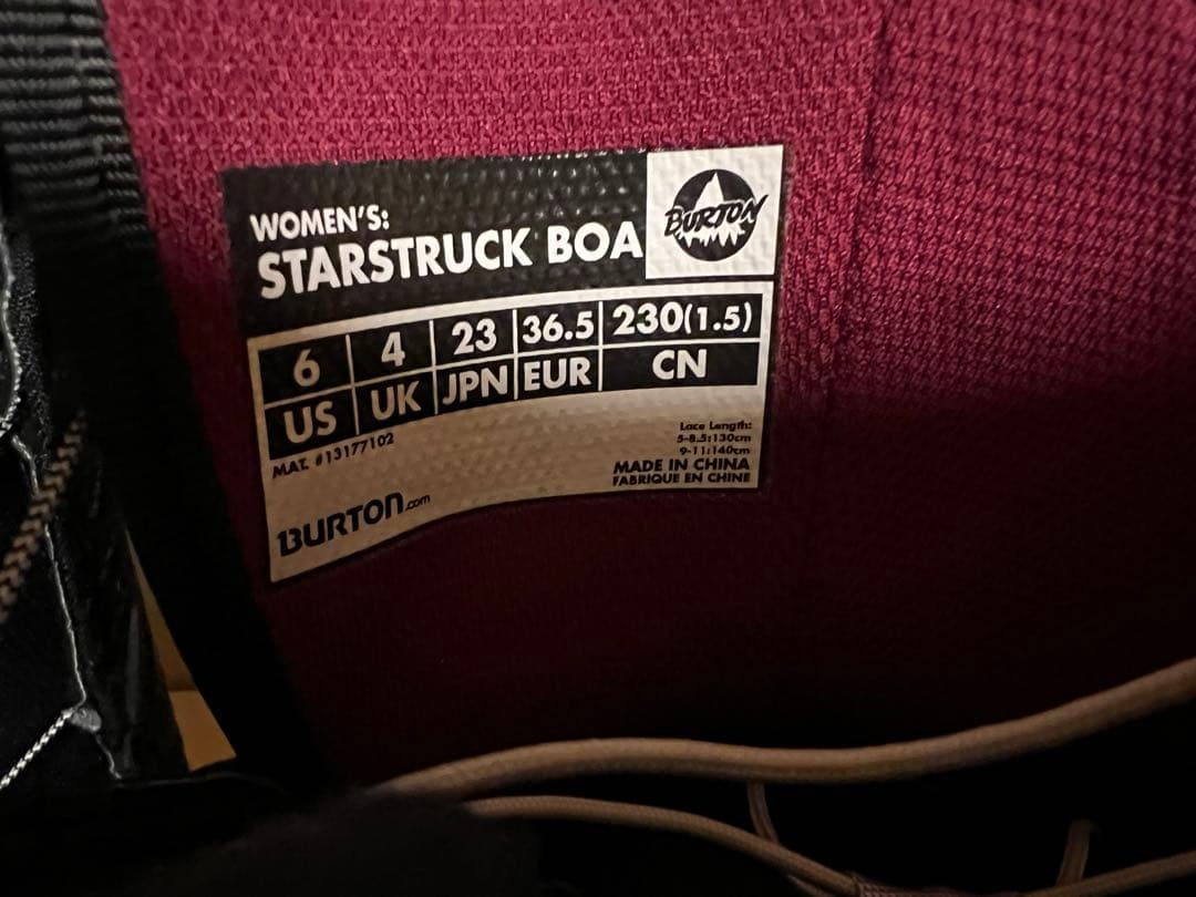 バートン　スノーボードブーツ BURTON 23.0cm 試着のみのほぼ未使用
