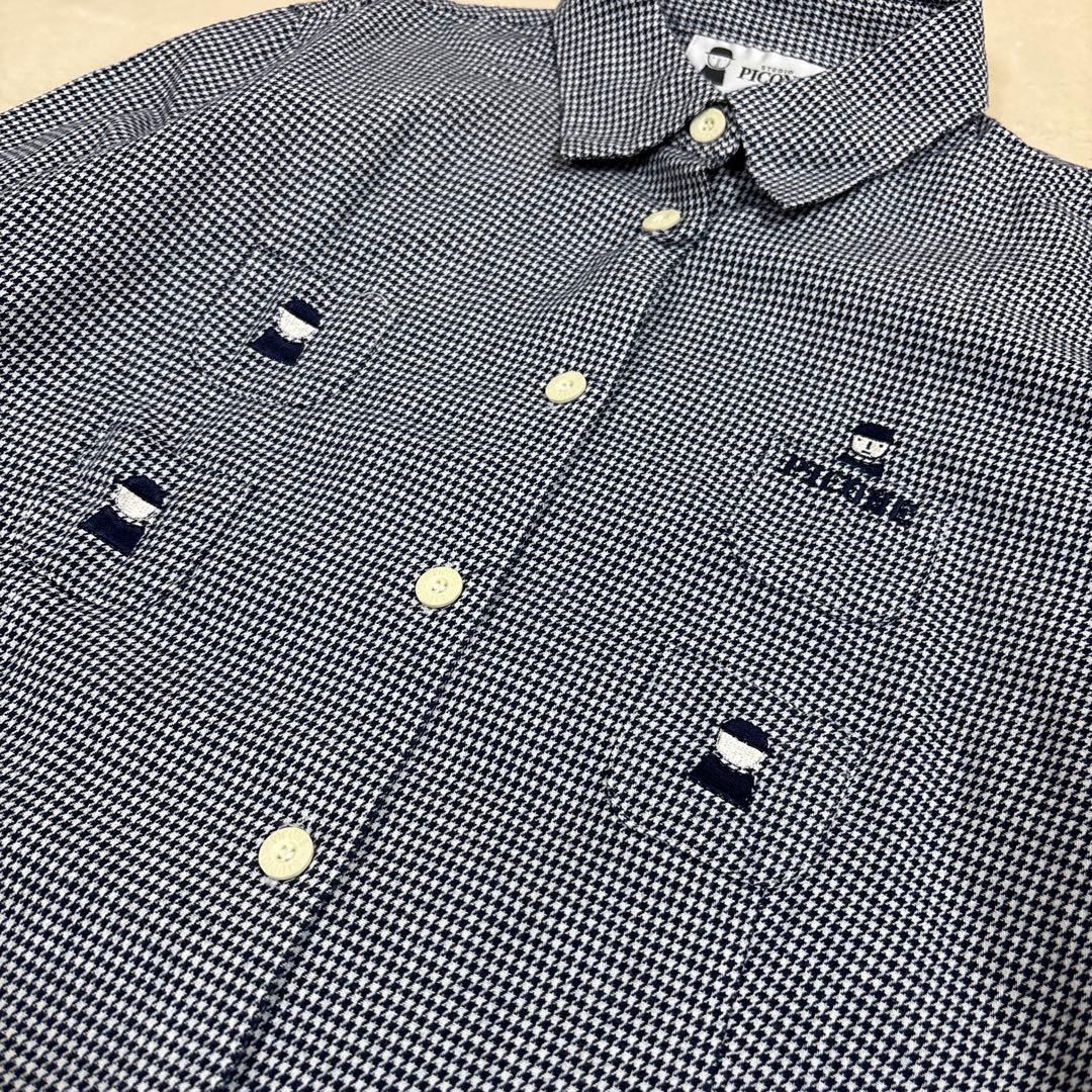 【美品】ピッコーネ　長袖シャツ　千鳥格子柄　日本製　38