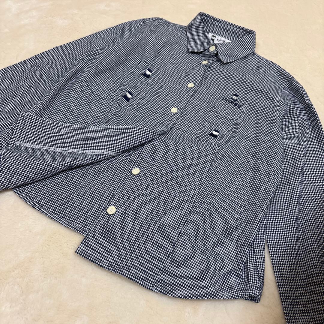 【美品】ピッコーネ　長袖シャツ　千鳥格子柄　日本製　38