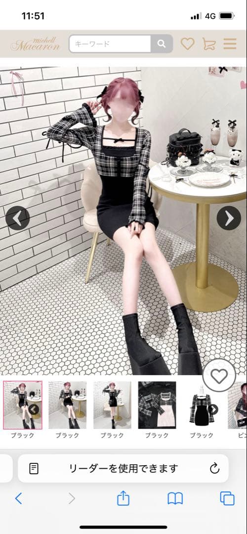 ハニーミュウ チェックリボンドッキングワンピース HONEY MEW