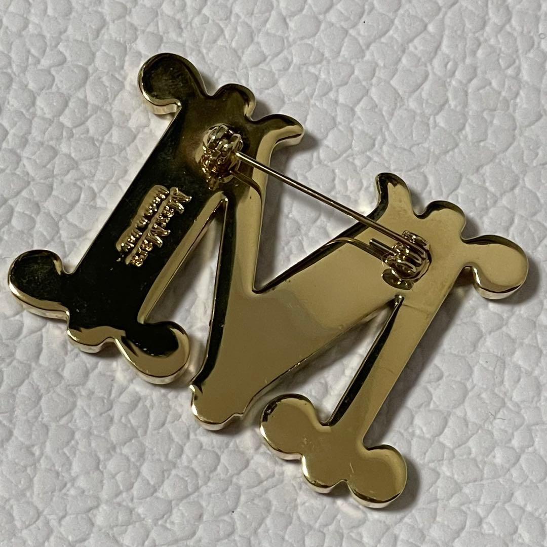 未使用保管品✨️ Max Mara 　BATH2 M字　ブローチ　クリスタル　赤色
