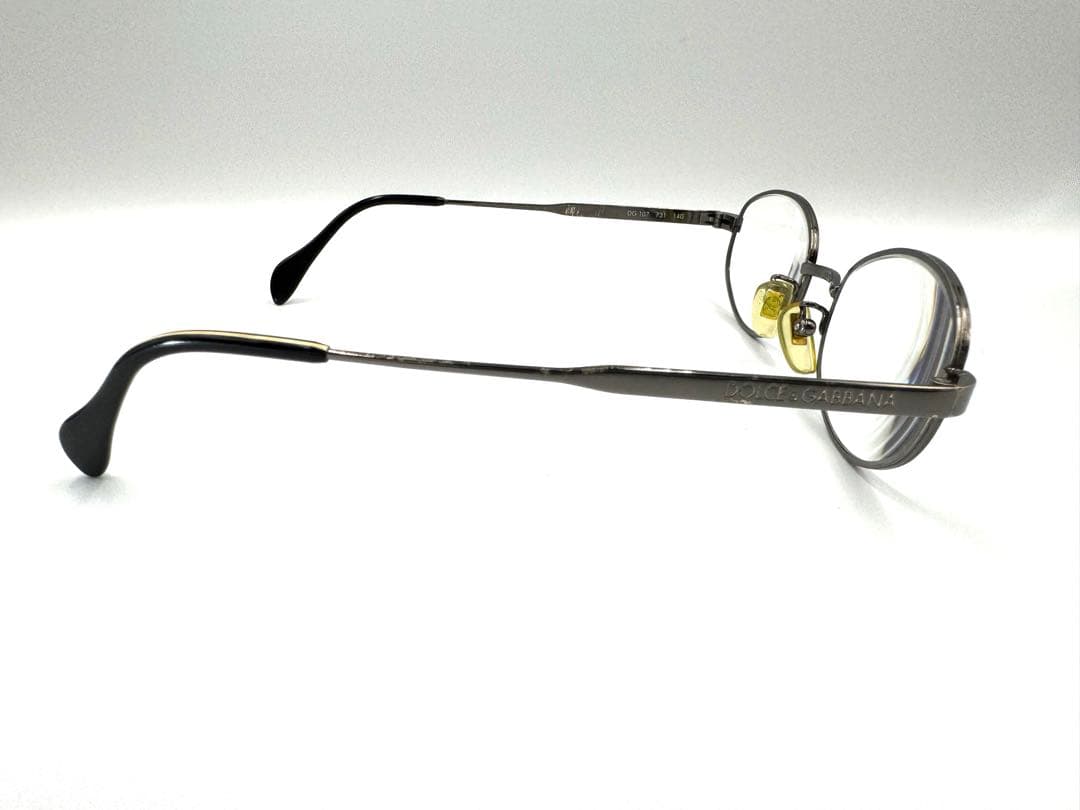 Dolce & Gabbana フルリム オーバル メガネ シルバー 度入り