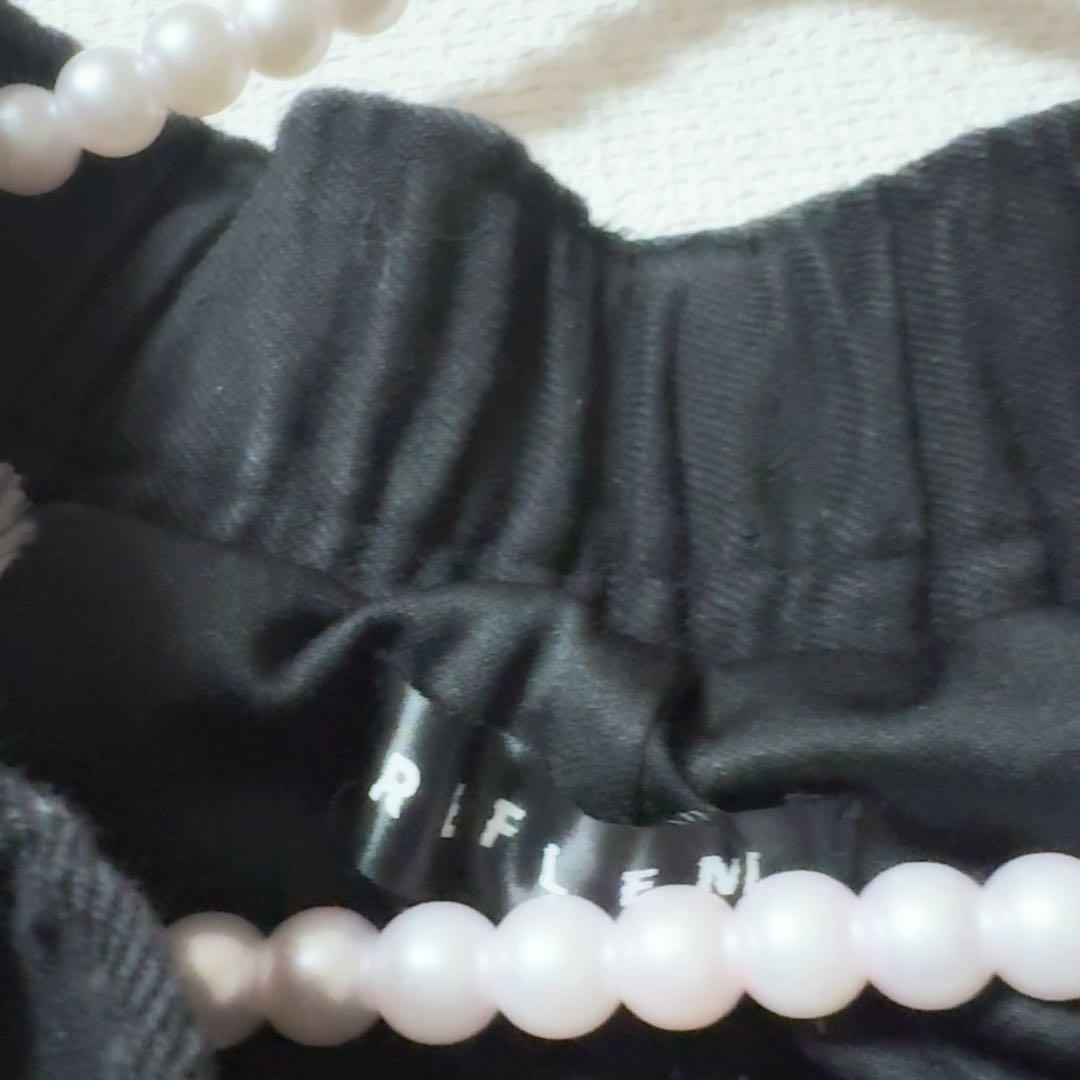 REFLEM カーゴベルト付きデニムフリルスカート　ブラック　レフレム