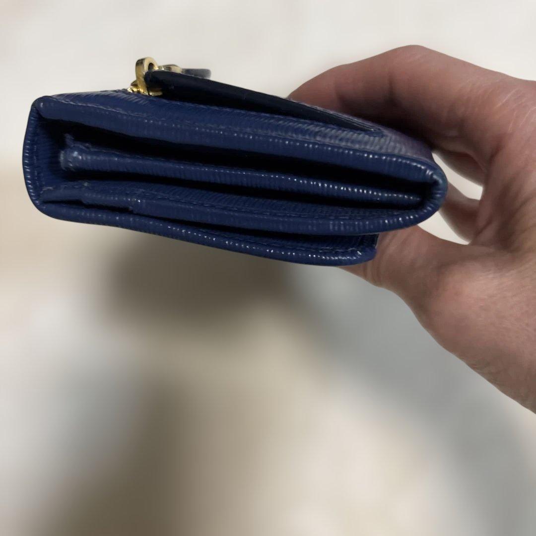 **PRADA ネイビー 長財布 サファイアーノ**