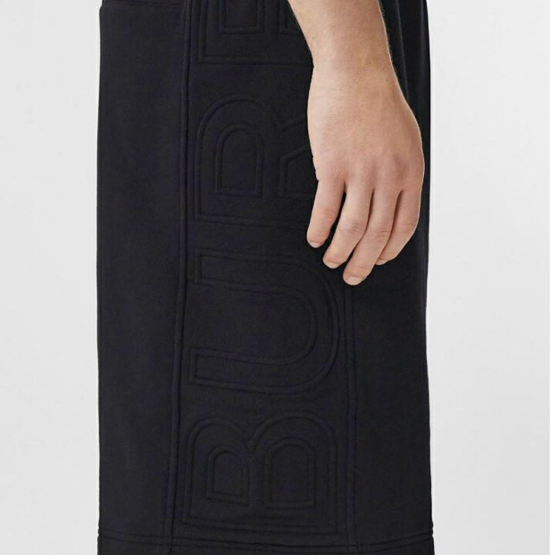 【未使用タグ付】BURBERRY ブラック ショートスウェットサイドロゴ　高級品