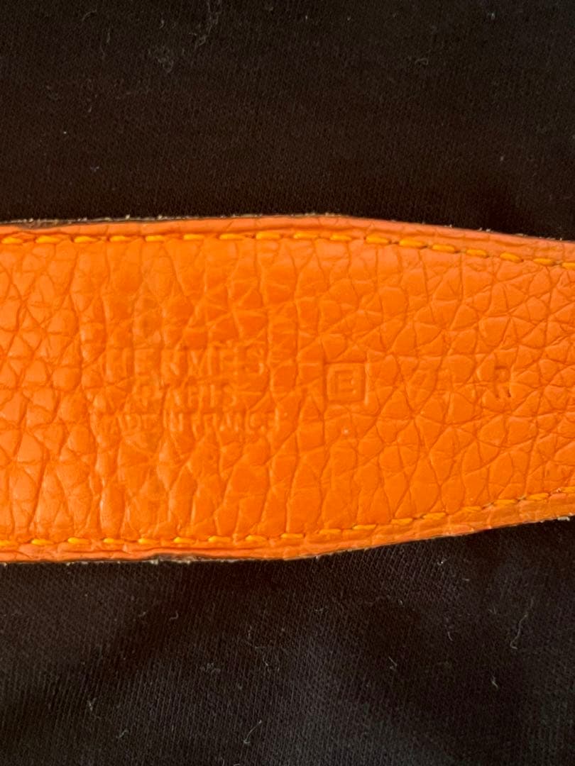 HERMES オレンジ レザー ベルト