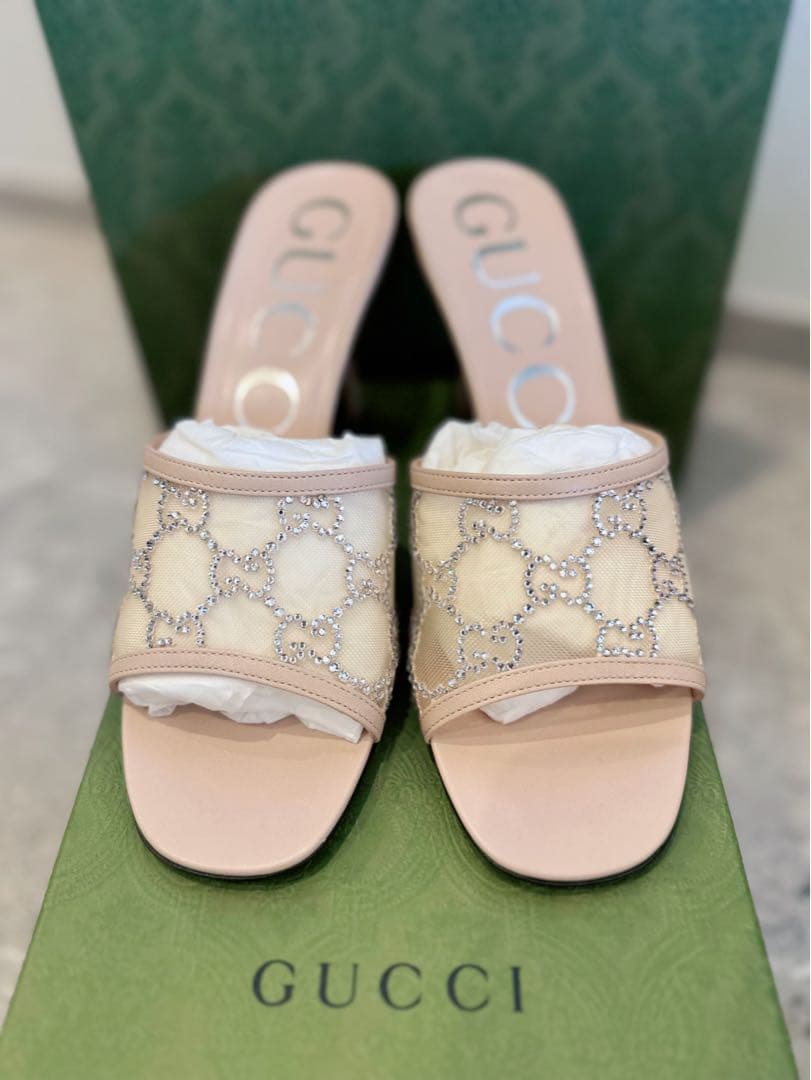 ✨新品✨GUCCIミュールサンダル37✨GGクリスタル✨早いもの勝ち✨翌日発送♡