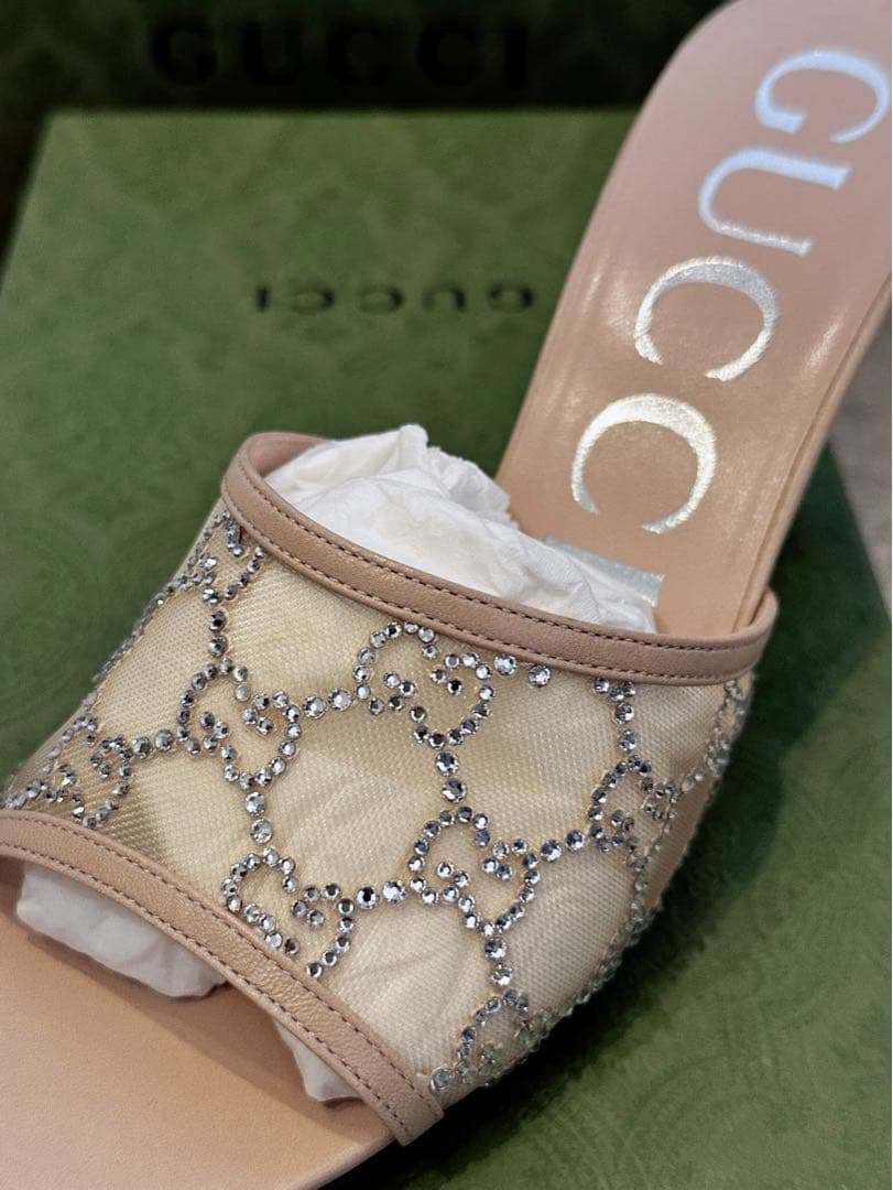 ✨新品✨GUCCIミュールサンダル37✨GGクリスタル✨早いもの勝ち✨翌日発送♡