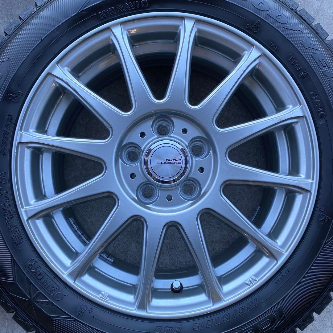 中古バリ溝グッドイヤースタッドレスセット185/60R15旧型シエンタ　送料無料