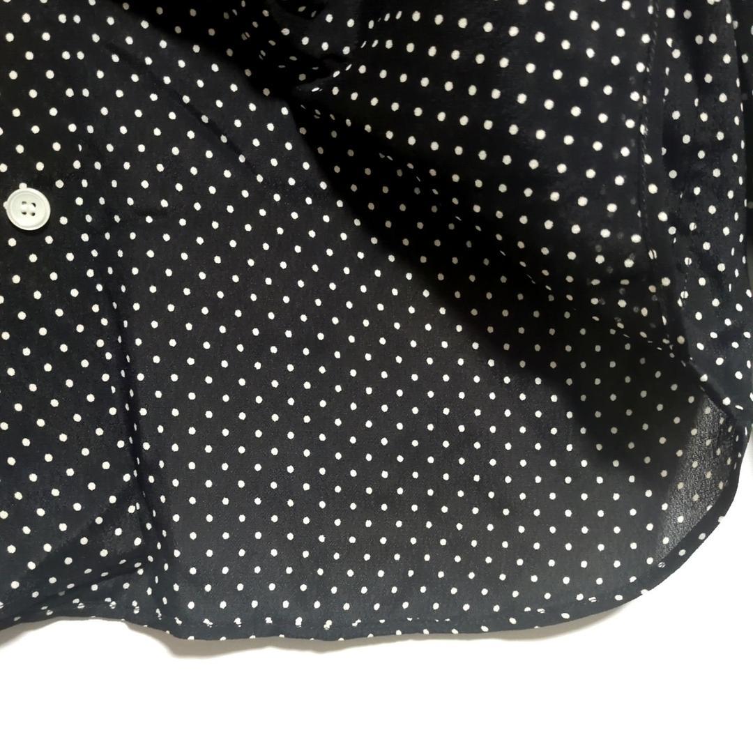美品　セリーヌ　長袖シャツ　黒　ブラウス　フィービー期　ドット柄　サイズ36