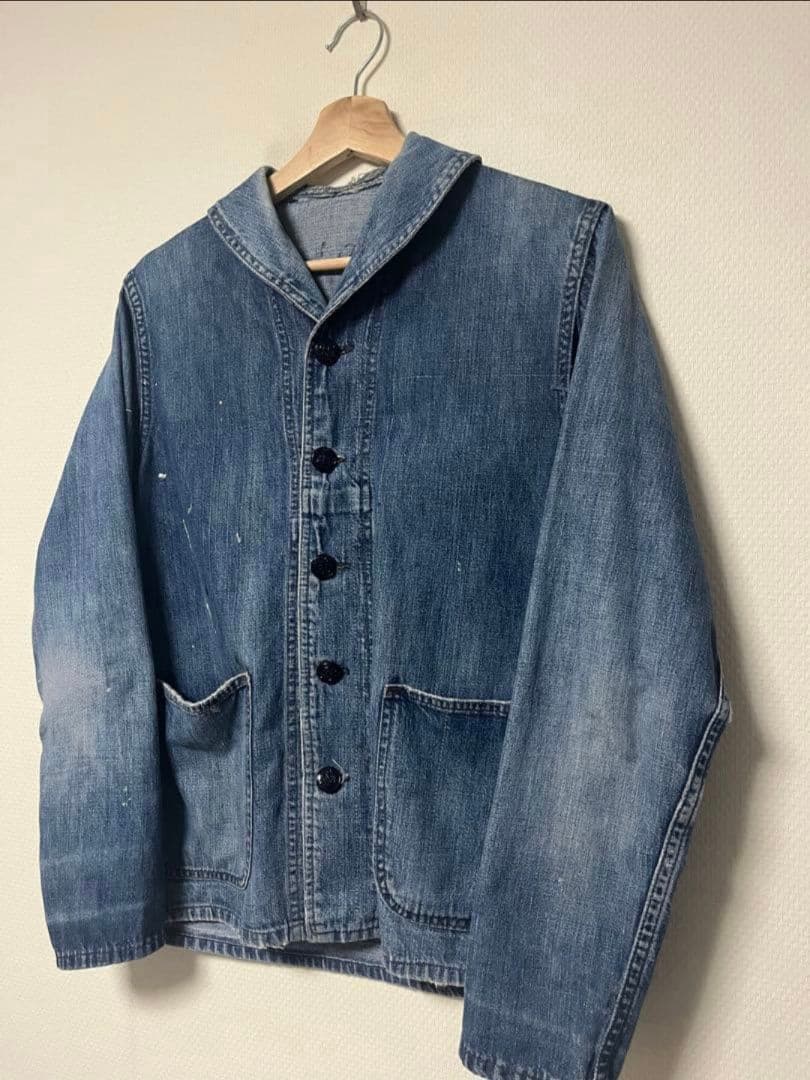 ジャケット・アウター 40s US Navy Shawl Collar Denim Jacket