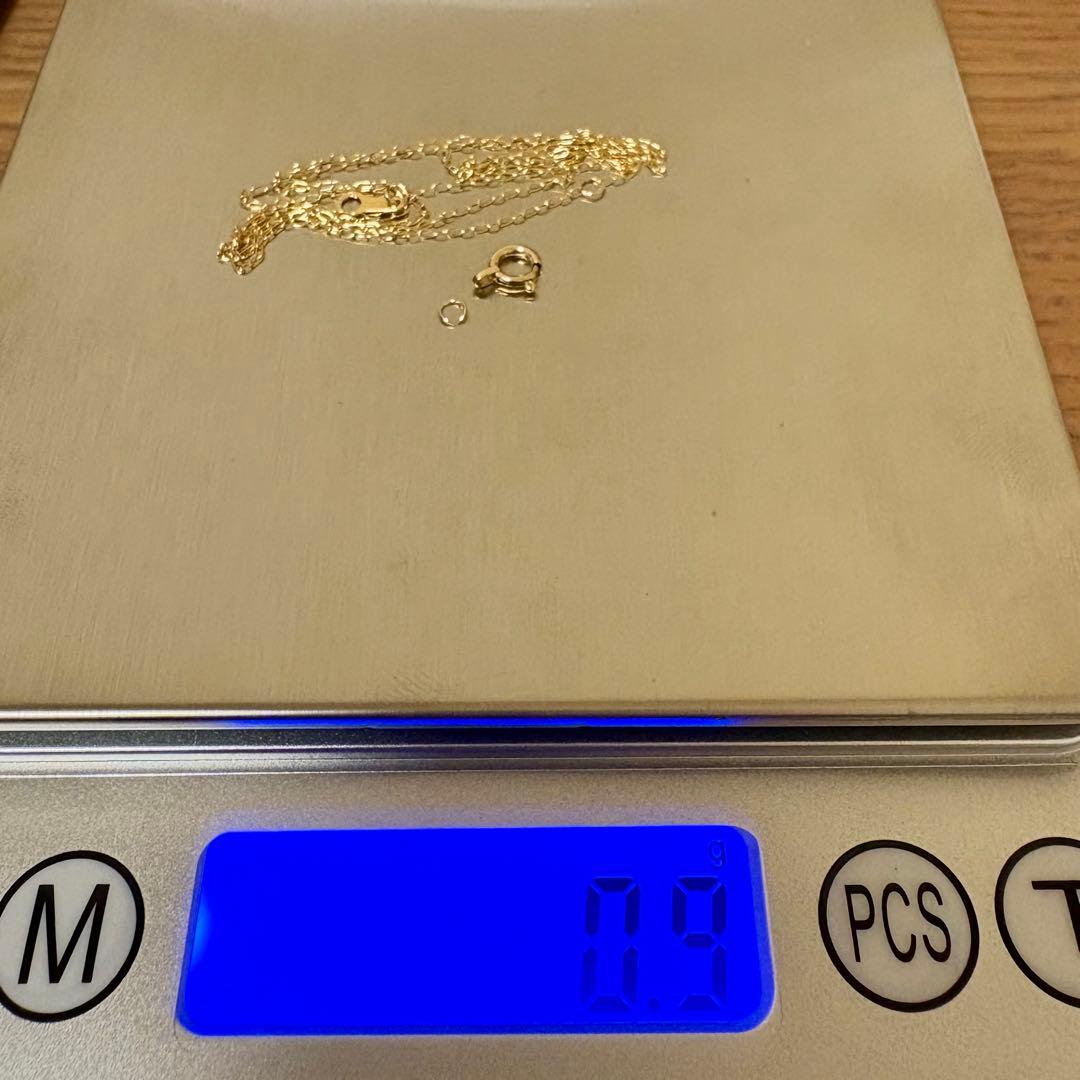 【訳あり】K18 イエローゴールド チェーンネックレス 40cm 0.9g
