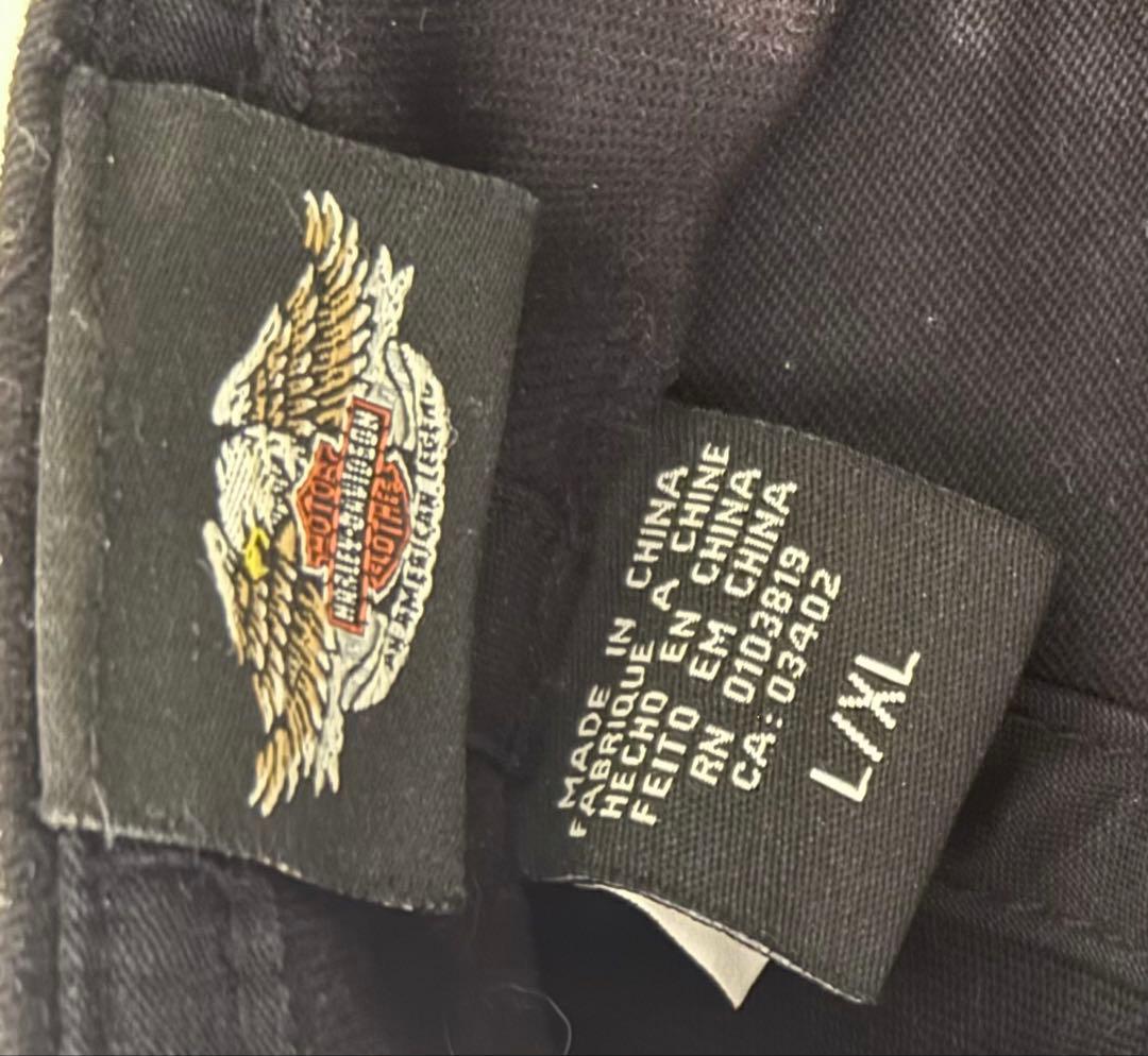 【超希少！】ハーレーダビッドソン　金属製鷲エンブレム付きキャップ　黒　ビンテージ