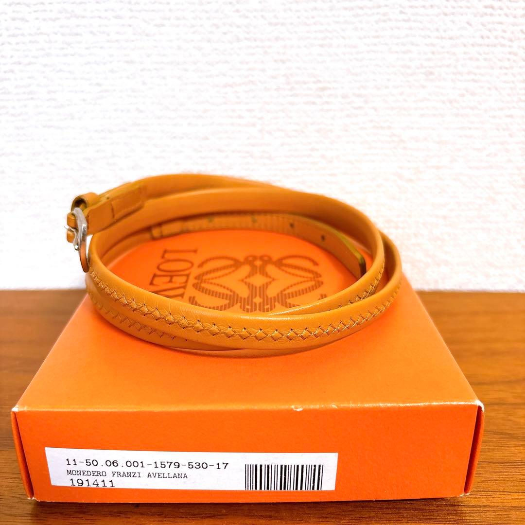 箱付き 美品 LOEWE ロエベ モネデロフランジ レザーベルト イタリア製