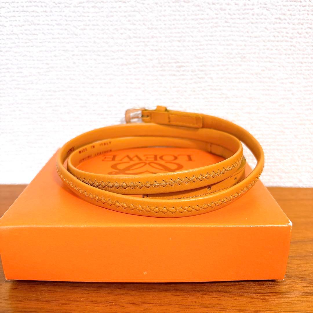 箱付き 美品 LOEWE ロエベ モネデロフランジ レザーベルト イタリア製