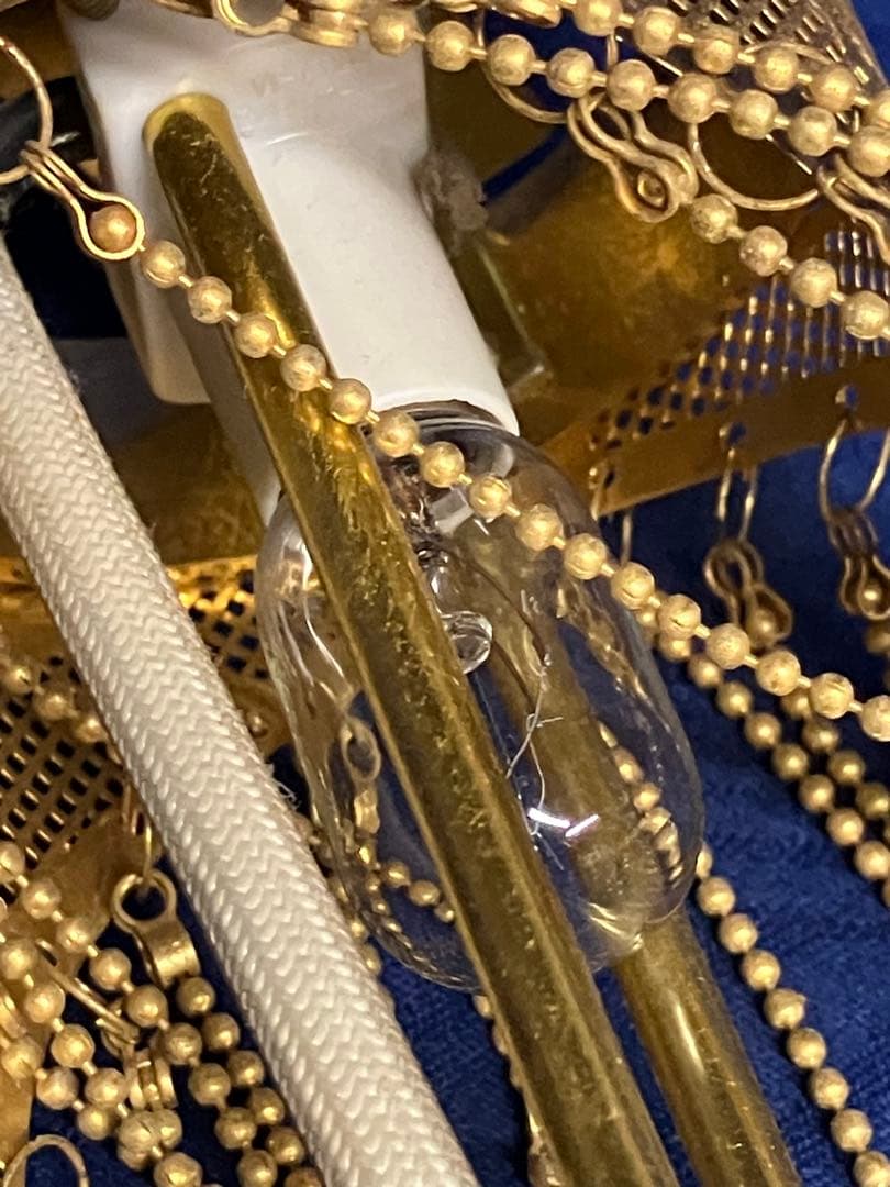 ゆ*よ様 エレガントなゴールドシャンデリア　昭和レトロ　２個セット　配線ぶつ切り