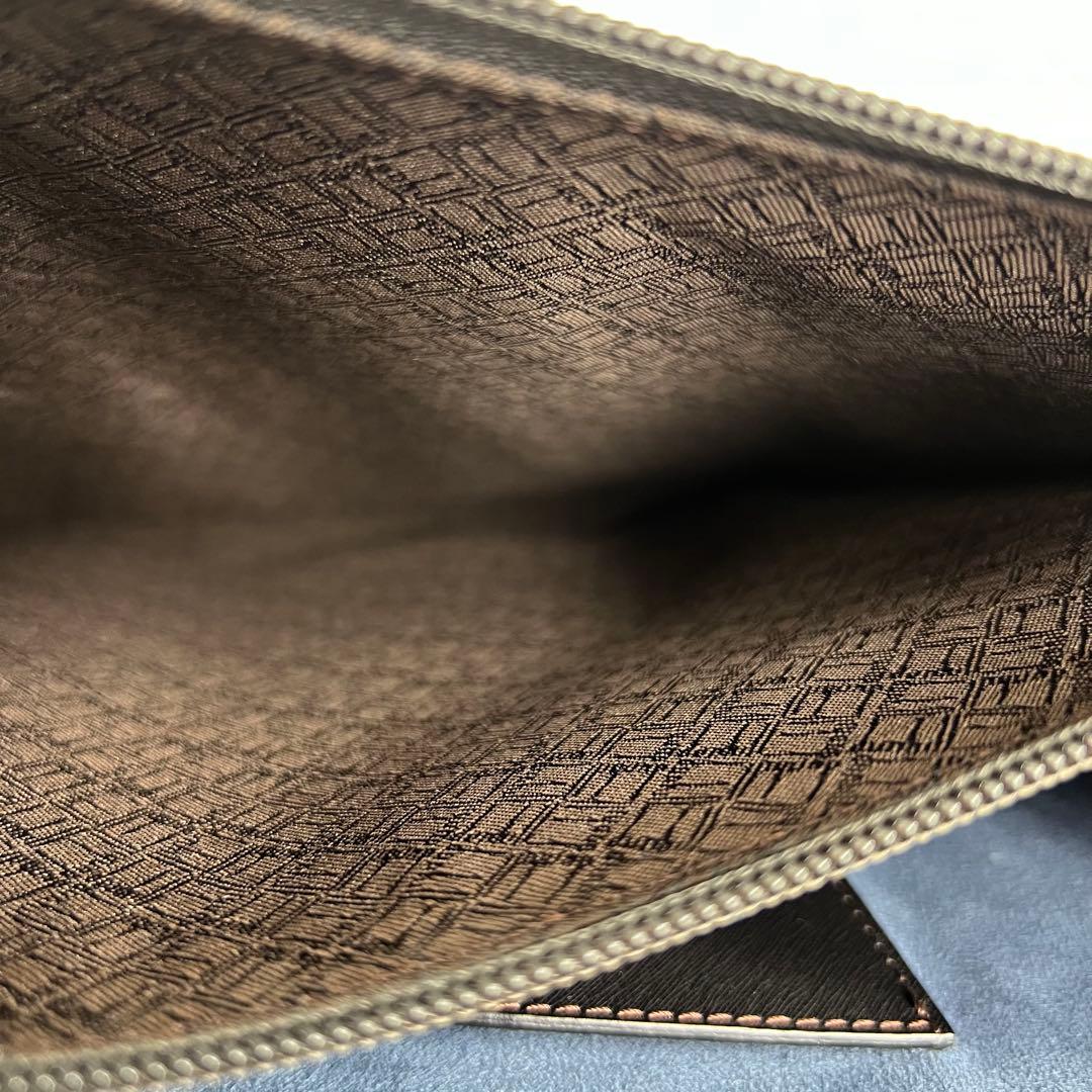 ダンヒル ブリーフケース ビジネスバッグ レザー ダークブラウン フラップ 鍵付