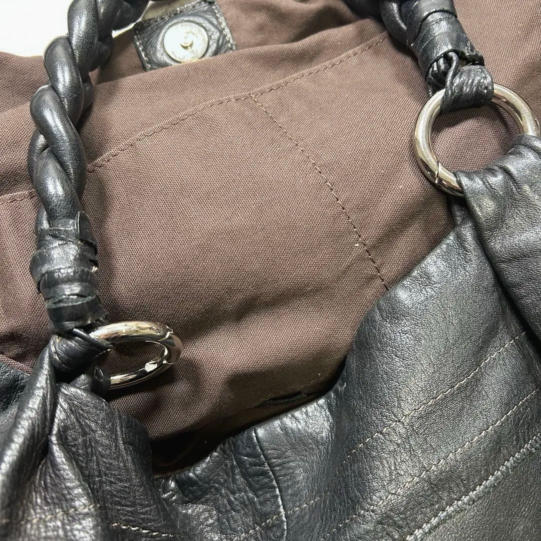 バッグ 00s/leather one shoulder bag gimmick/y2k