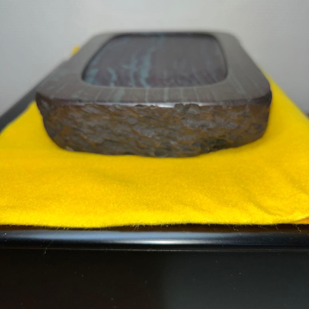 ⭕️osamu 大型　赤間紫金石硯　昭竜山作　希少　野面硯　石紋が綺麗