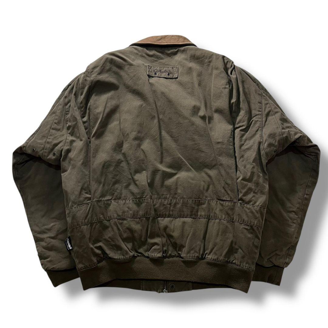 90s Cabela's カベラス 中綿 ワークジャケット レザー襟 古着